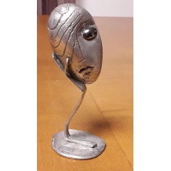 sculpture en étain visage...