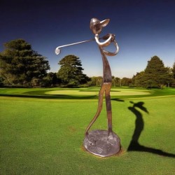 sculpture en étain golfeur...