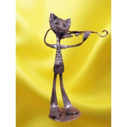 Sculpture Chat musicien...