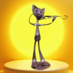 Sculpture Chat musicien...